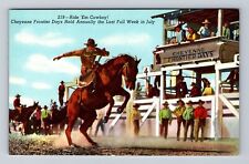 Cheyenne WY-Wyoming, Ride Em Cowboy, Antique, Vintage Postcard picture