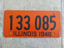 1948 Illinois Fiberboard Orange IL License Plate 133 085 picture