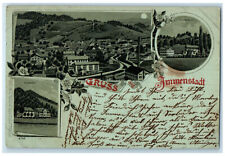 1899 Greetings from Immenstadt Bavaria Germany Multiview Antique Posted Postcard picture