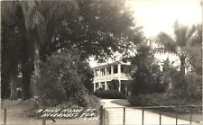 INVERNESS FLORIDA FINE HOME real photo postcard 1940s FL RPPC house picture