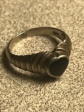 ND - Thai - Classic - Sterling Silver - Black Spinel Heart Ring - Sz 7 - 3g picture