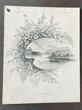 Antique 1882 Dance Card Victorian Scenic Front Cover picture