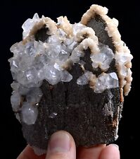 269g Natural Tower-Like Fluorescent Calcite Pyrite dolomite Mineral  Specimen picture
