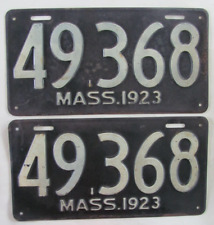 1923 Massachusetts car license plates ORIGINAL PAIR picture