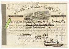 Atlantic Wharf Co. - High Denomination 1857 dated Gorgeous Stock Certificate (Un picture