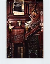 Postcard Circular Handcarved Staircase & Jeweled Glass Windows Bishop Palace picture