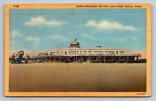 Dallas Municipal Airport Love Field Terminal Building Airplane Posted Linen picture