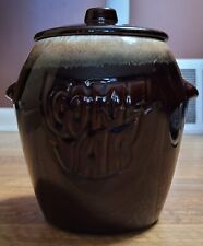 McCoy Pottery Brown Drip Glaze Cookie Jar With Lid #7024 Vintage Farmhouse USA picture