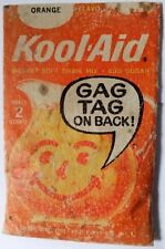 Kool-Aid Packet, Unopened, Sealed, Orange, Gag Tag On Back, Aged & Worn Package picture