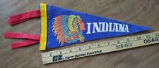 Vintage Indiana Felt Pennant with depiction of a Native American Indian 11.5