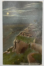 Postcard MT Overlooking Billings From The Rimrocks By Night Montana UNUSED UNPOS picture