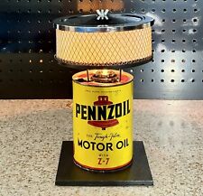 Authentic Pennzoil Premium Oil Can Lamp with Chrome Air Cleaner Shade picture