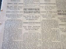 1926 MARCH 11 NEW YORK TIMES - FIRST WOMAN MAYOR TO CLEAN UP SEATTLE - NT 6598 picture