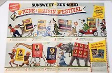 Vintage Sunsweet Sun-Maid Raisins Dried Fruit Magazine Print Ad Circus Parade picture