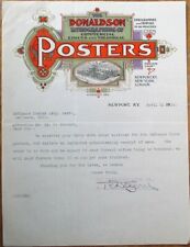 Circus & Theatre Poster Printer 1914 Color Letterhead: 'Donaldson Lithographing' picture