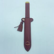 Vintage Lloyd Triestino Letter Opener Red Leather Case Italy Shipping Co Gold picture