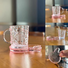 Presell Starbucks Cup 2023 Pink Sakura Cute Rabbit Glass Mug Saucer Set 470ml picture
