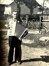 1956 Student Handsome Guy Fedor Accordionist Man Gay int Vintage Photo Snapshot picture