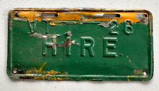 Rare 1926 Vermont Hire License Zone Plate Original Early Vanity Embossed Metal picture