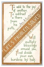Motto Religous Life'S Problem Solved Multiply Blessings DB Postcard W21 picture