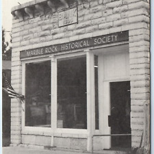 c1980s Marble Rock IA Historical Society Bank Building Black White Litho PC A232 picture
