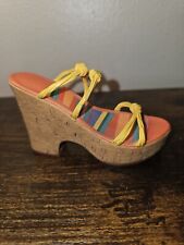 Just The Right Shoe Raine Willets Drop cork wedge sandal tangerine carlton 25223 picture