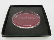 Vintage Conoco Phillips Glass Oval-Shaped Paperweight in Original Box picture
