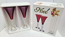 CRISTAL D' ARQUES FRANCE LEAD CRYSTAL CHRISTMAS NOEL ALL PURPOSE GLASSES *NIB* picture
