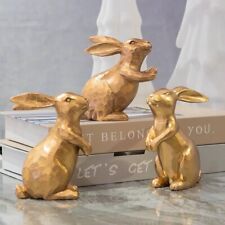 Resin Vintage Gold Bunny Decor Rabbit Figurines, Small Easter Bunny Figurines picture
