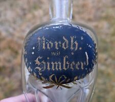 LARGE 18th CENTURY BLOWN GLASS GERMAN KUTTROLF WITH PAINTED LABEL picture