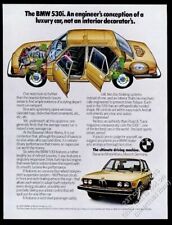 1976 BMW 530i 530 i car photo and color diagram vintage print ad picture