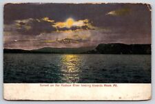 Nyack New York~Hook Mountain~Sunset on Hudson River~c1905 Postcard picture