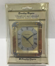 Vintage Bradley Rogers Conoco Brass Alarm Clock Quartz Tabletop Bedside Sealed picture