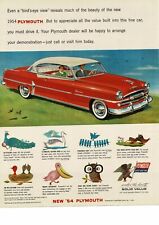 1954 PLYMOUTH Red White BELVEDERE 2-door Coupe art VINTAGE PRINT AD picture