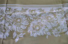 Rare Vintage Damask Linen Chrysanthemum Tablecloth 100x64