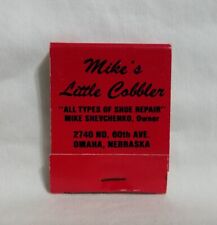 Vintage Mike's Little Cobbler Shoe Repair Store Matchbook Omaha NE Advertising picture