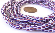 Fine vintage Opaque Blue White Red matching 4mm glass beads Trade Beads-Ghana  picture
