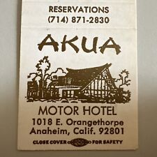 Vintage 1970s Akua Motor Hotel Disneyland Anaheim CA Matchbook Cover picture
