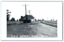 c1960 CRIP Clio Iowa Exterior Railroad Train Depot Station RPPC Photo Postcard picture
