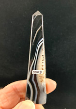 POLISHED NATURAL AGATE QUARTZ  OBELISK - 3 7/8  INCHES TALL picture
