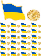 25/50/100 Pcs Small Ukrainian Flag Lapel Pin Metal Ukraine Flag Pins for Men Wom picture