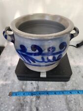 Cobalt Blue Grey Stoneware Salt Glaze Sauerkraut Ceramic Pot picture