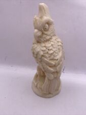 A Santini alabaster Carved Cockatiel Made In Italy READ. BB8 picture