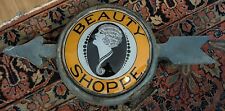 1920s 2 Sided Convex Glass Beauty Shoppe Roaring Twenties W RARE Original Frame picture