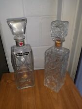 Vintage Four Roses Liquor Whiskey Decanter Bottle & Seagram's 7 Crown Decanter  picture