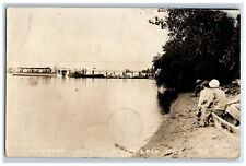 1927 View Of Bethard's Dock Storm Lake Iowa IA RPPC Photo Vintage Postcard picture