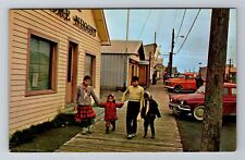Nome AK-Alaska, Main Street With Children, Antique, Vintage Souvenir Postcard picture