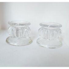 Set of 2 Vintage Glass Reversable Candleholders picture