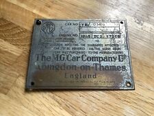 The MG car Company Ltd Abingdon On Thames Original Car Body Plate Car Badge picture