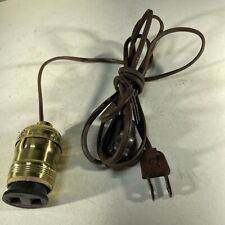 Vintage Power Cord With Brass Bulb Socket And Adapter C picture